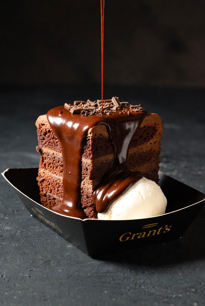 Chocolate fudge cascade from above