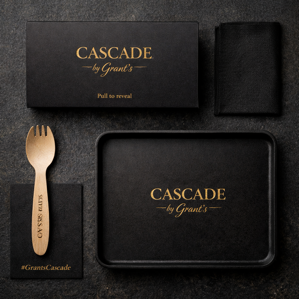 Cascade packaging flat lay