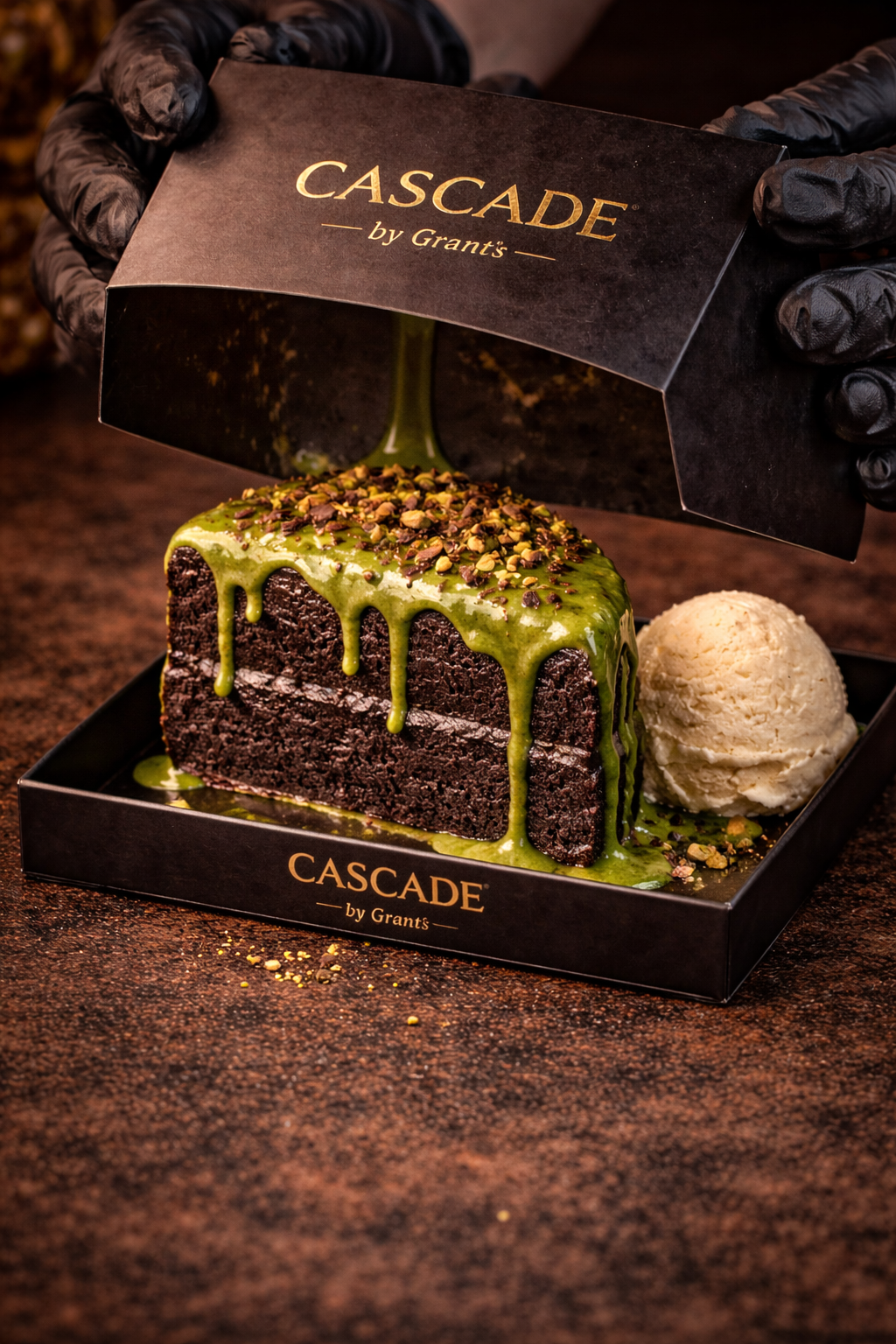 Dubai chocolate pistachio cascade