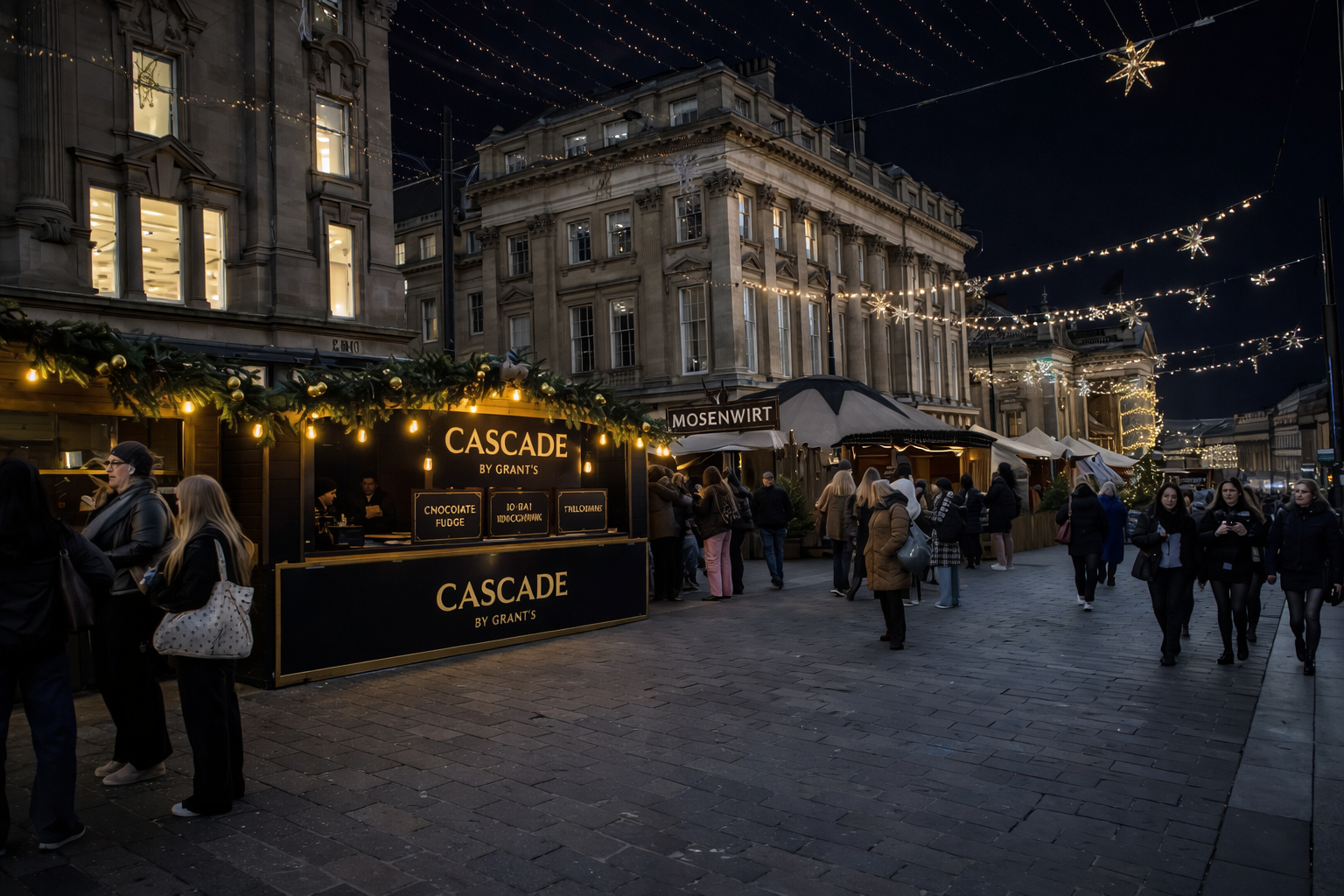 Cascade by Grant's — Newcastle Christmas Market atmosphere